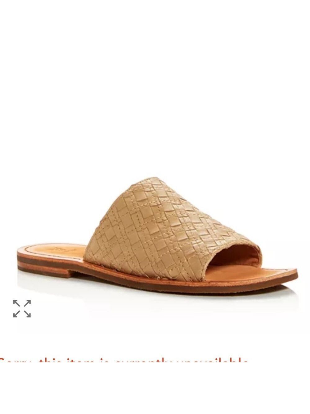 Frye Tan Robin Woven Slide Sandals 5.5